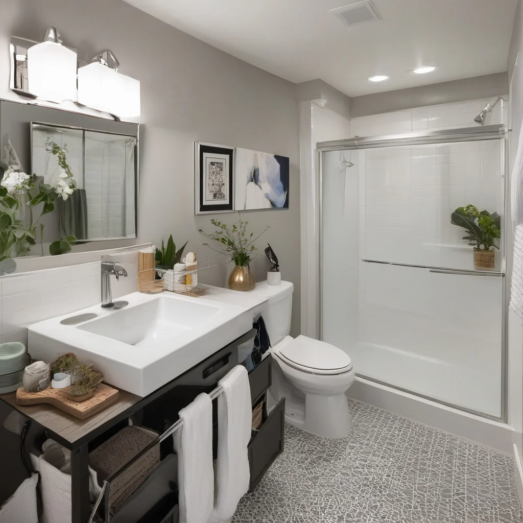 Rental bathroom vanity and finishes installed in a coordinated sequence
