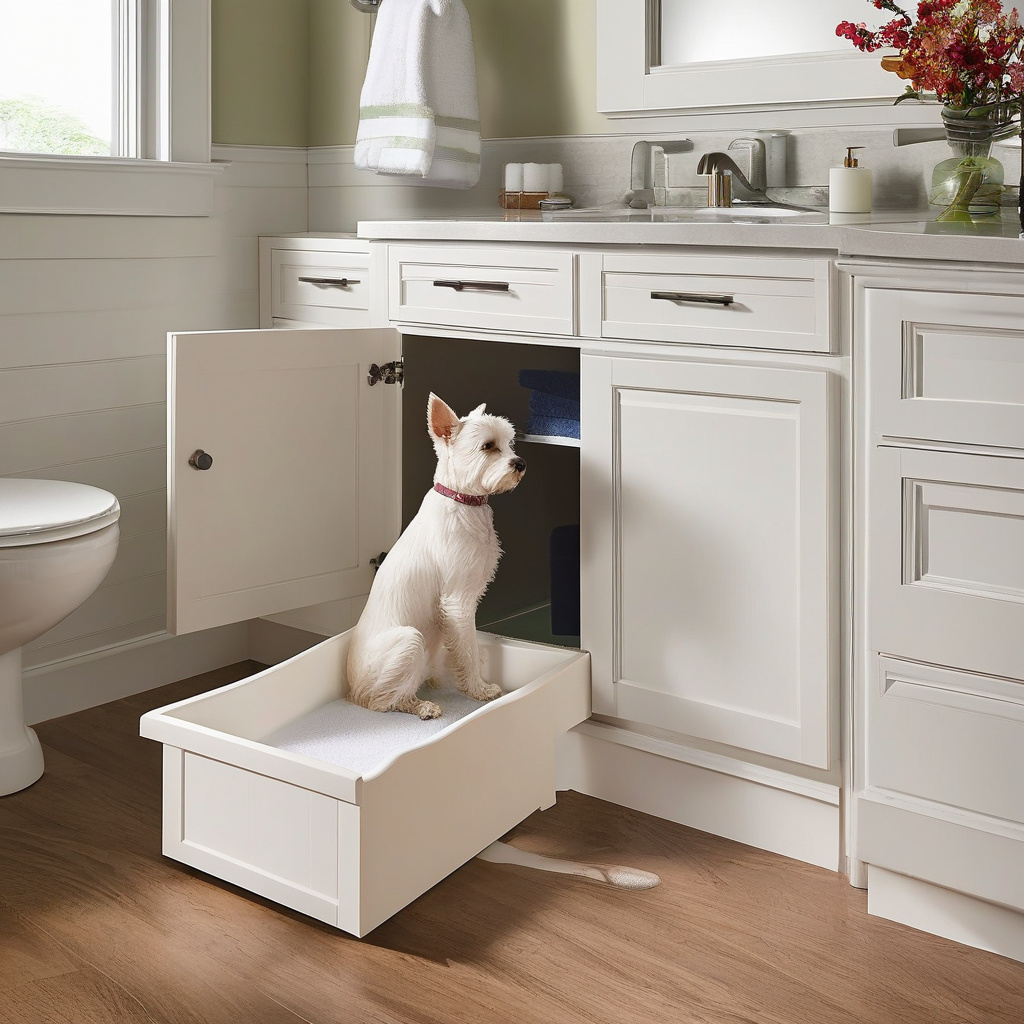 Pet-friendly bathroom layout