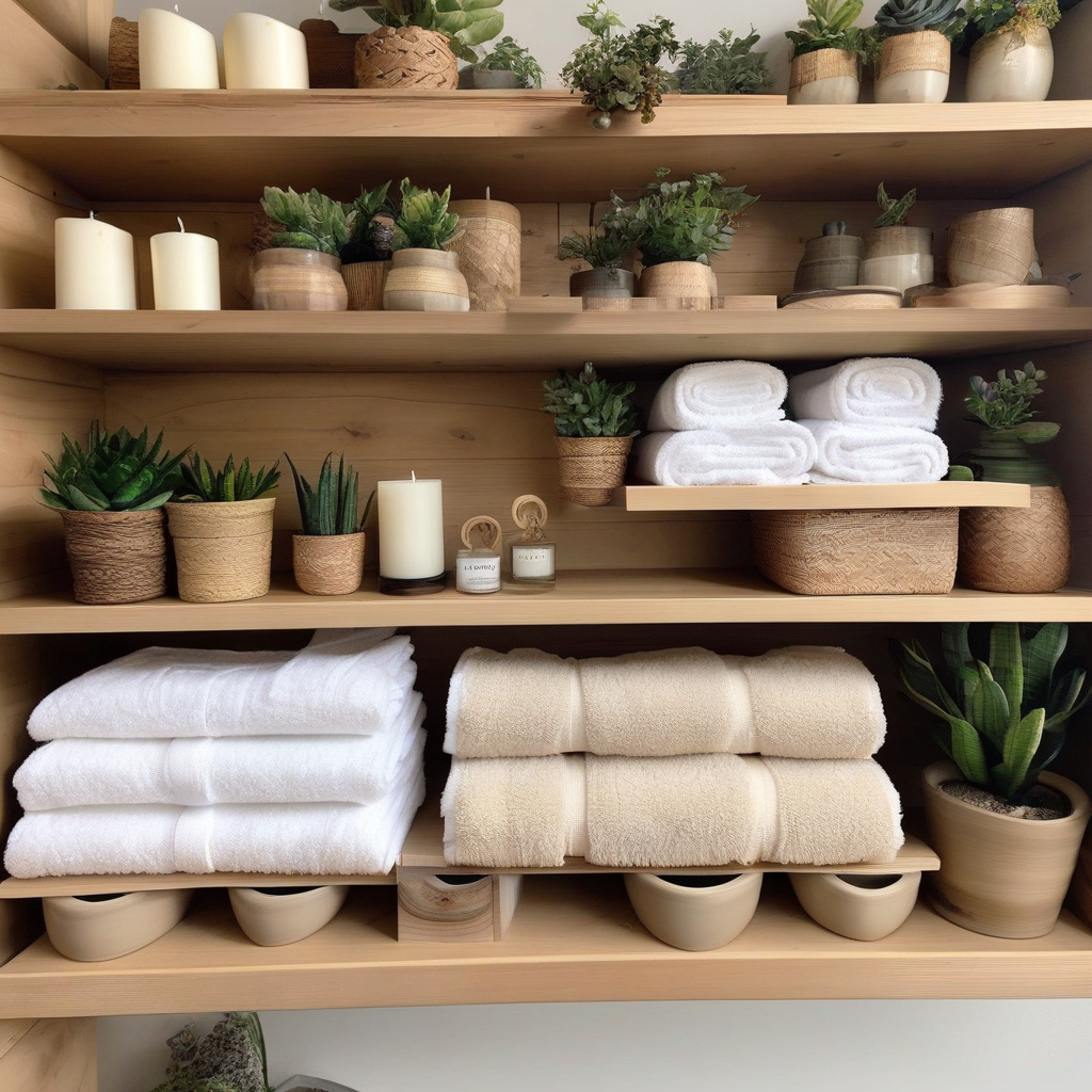 Modern Los Angeles bathroom with open shelving