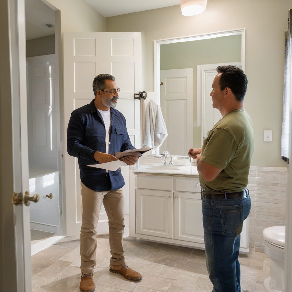 contractor reviewing change order forms