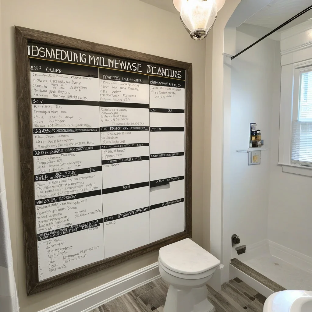 Measured bathroom interior awaiting finish and layout confirmation