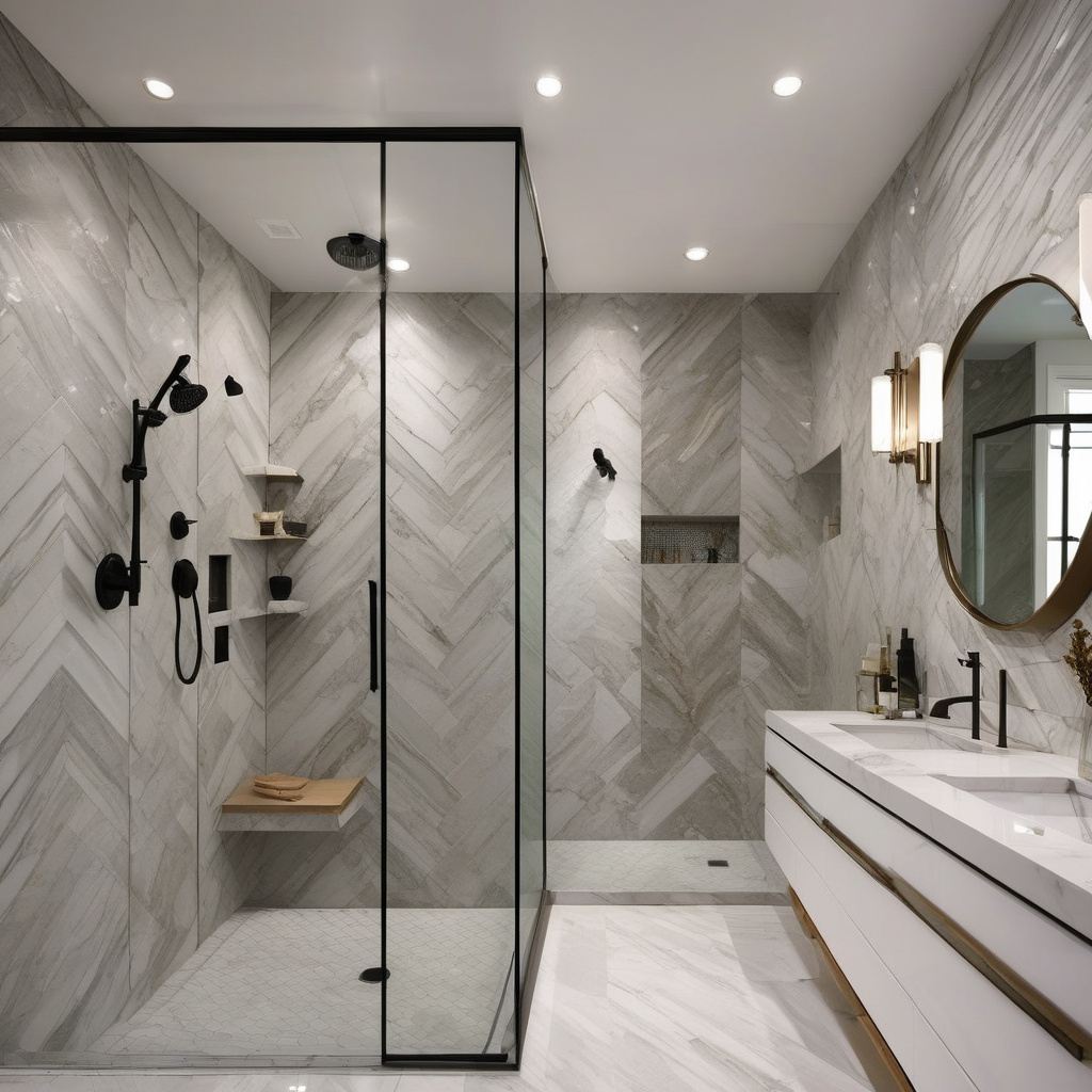 modern bathroom tile arrangement