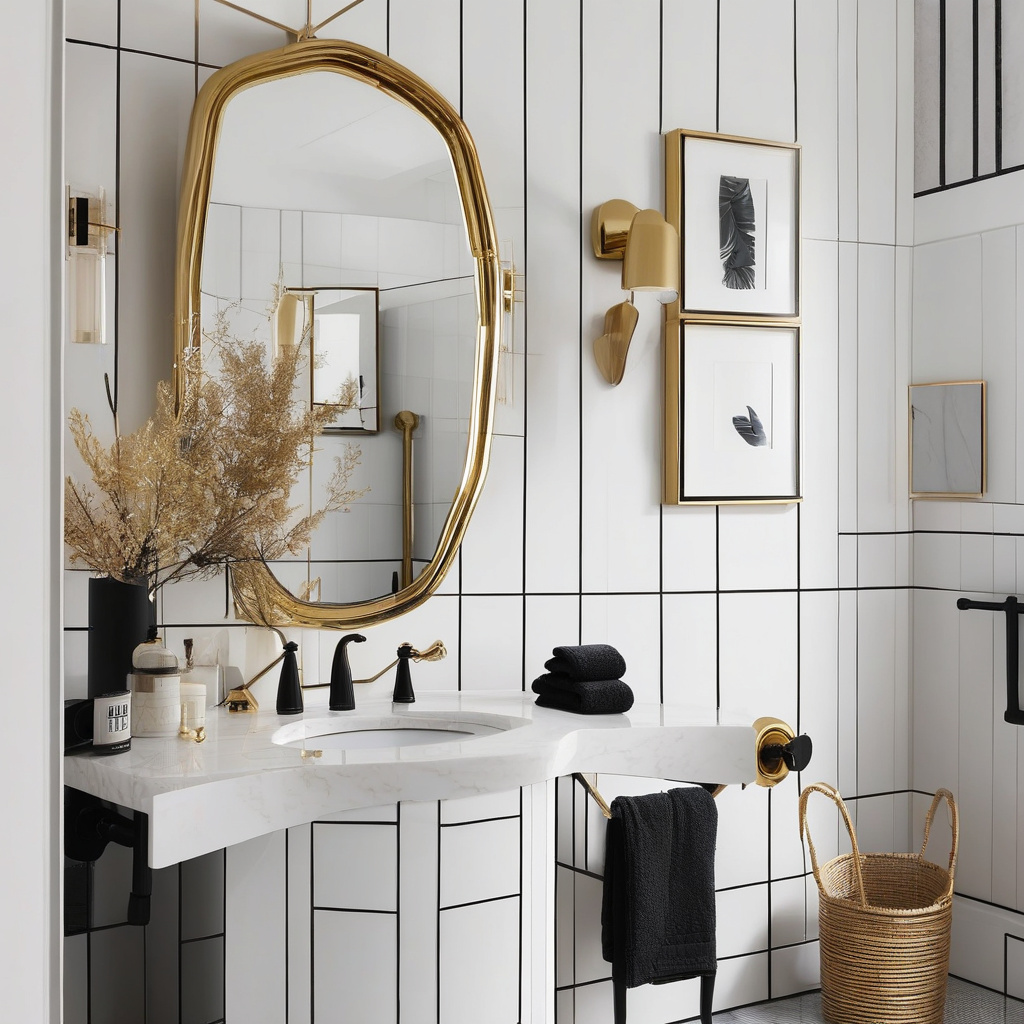 bathroom layout ideas with metal fixtures