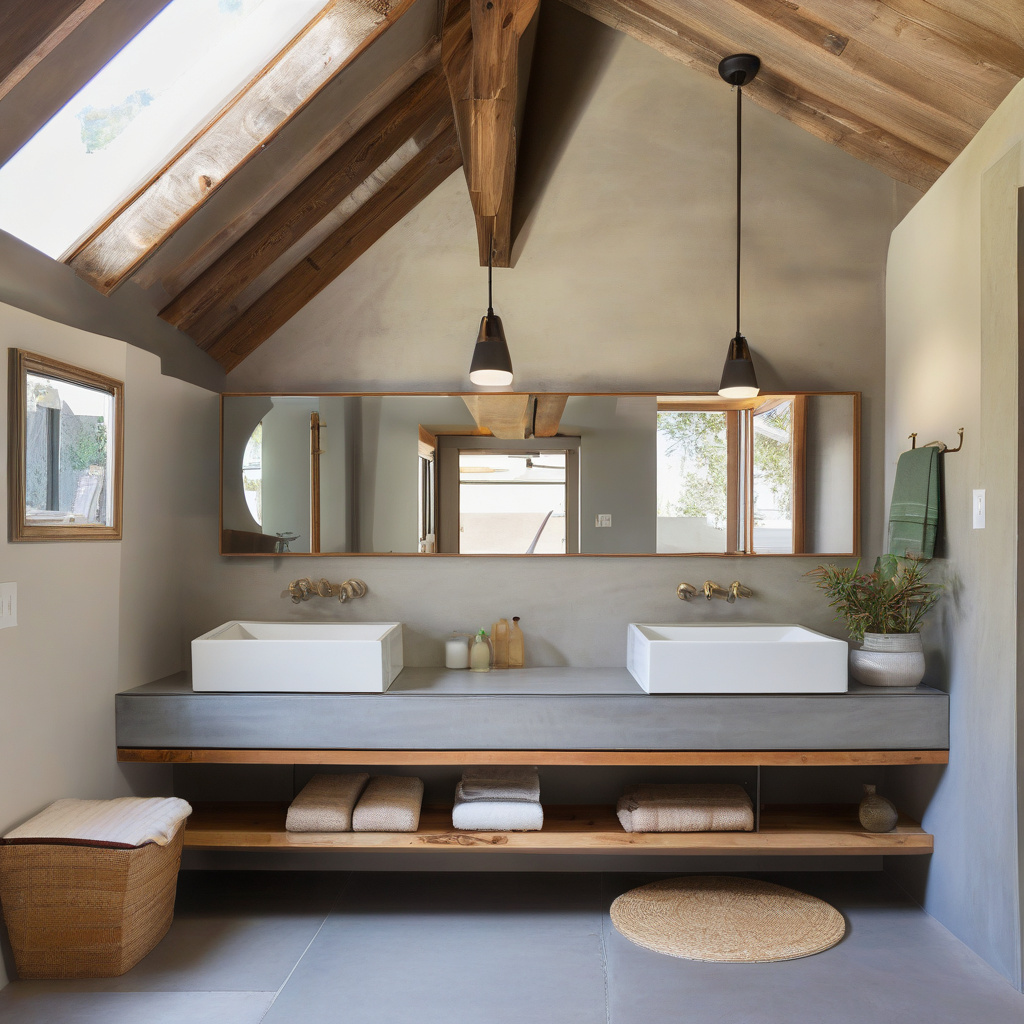 Completed rustic-modern bathroom renovation