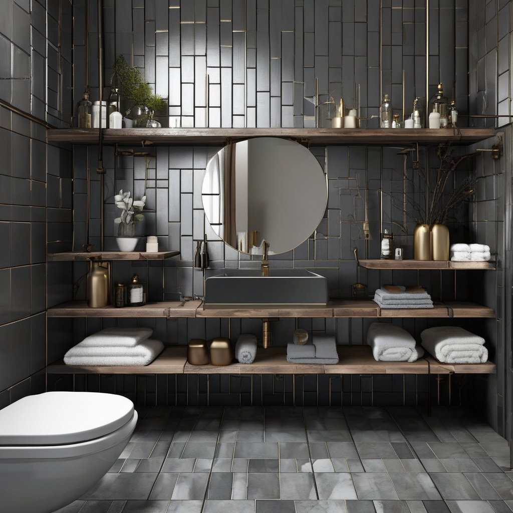 Industrial bathroom with bold metalwork Industrial bathroom with bold metalwork