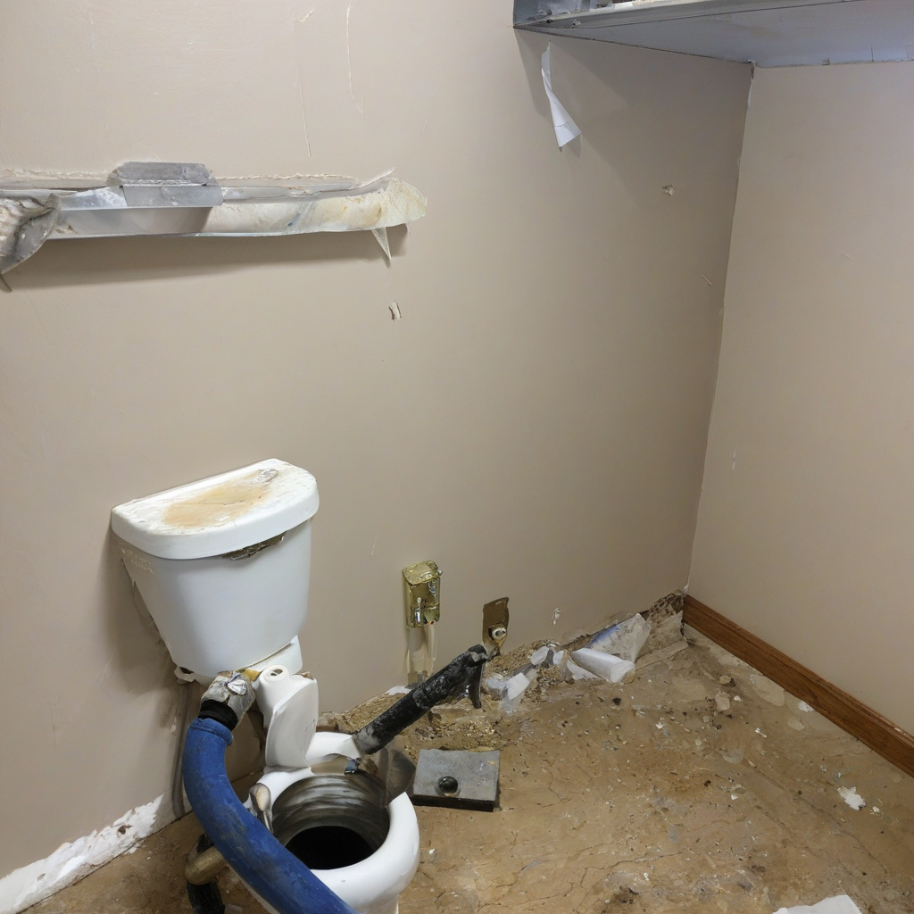 Renovation professional inspecting plumbing