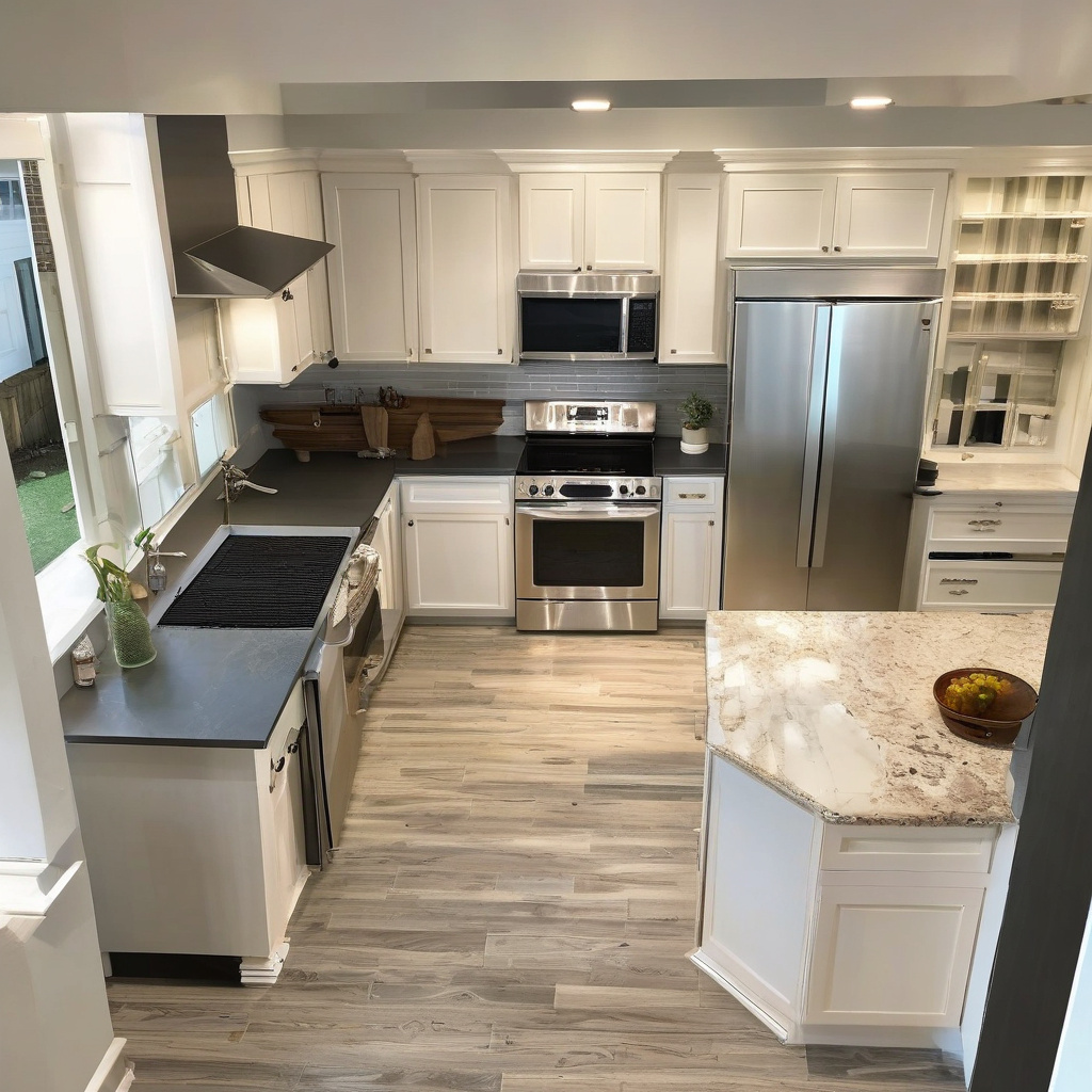 Renovated kitchen with high-end finishes