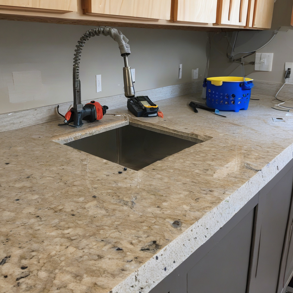 Granite kitchen counter in a luxe home