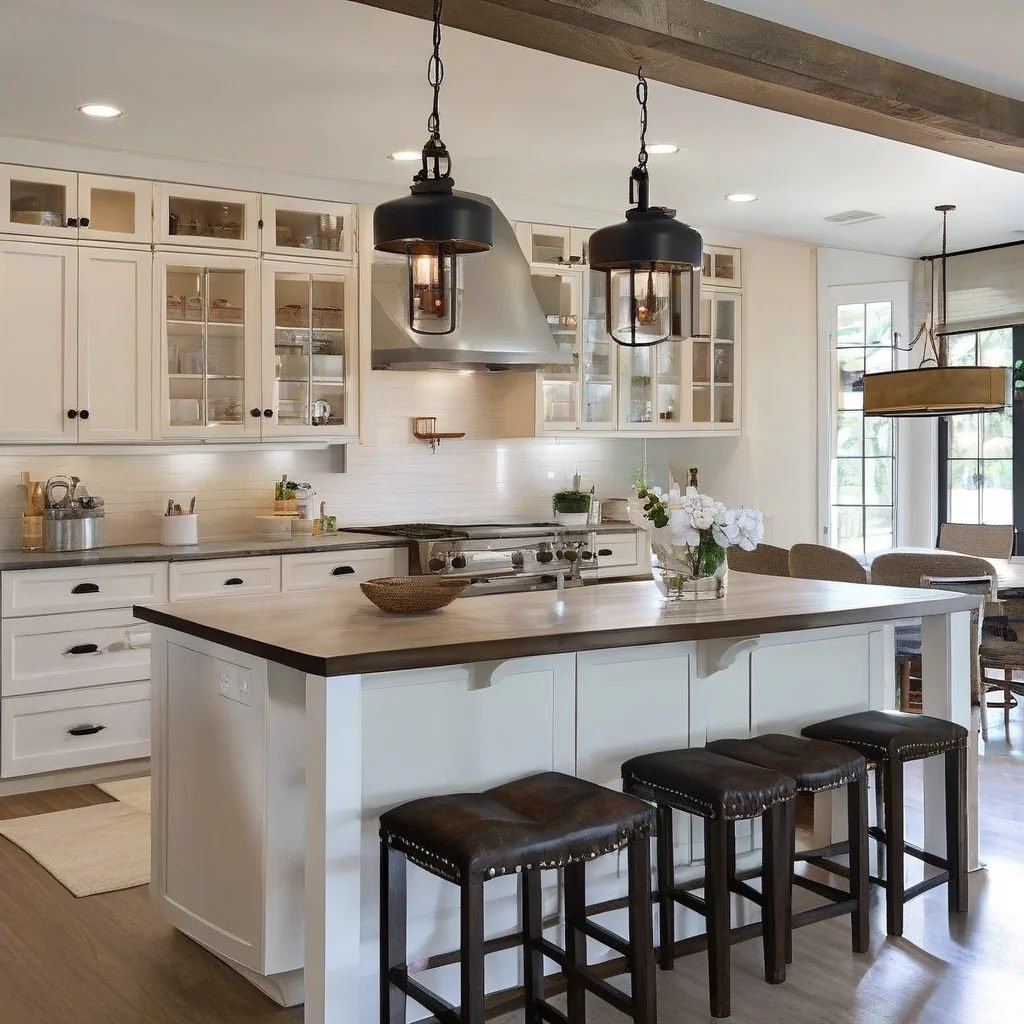 Compact kitchen island providing preparation space and storage