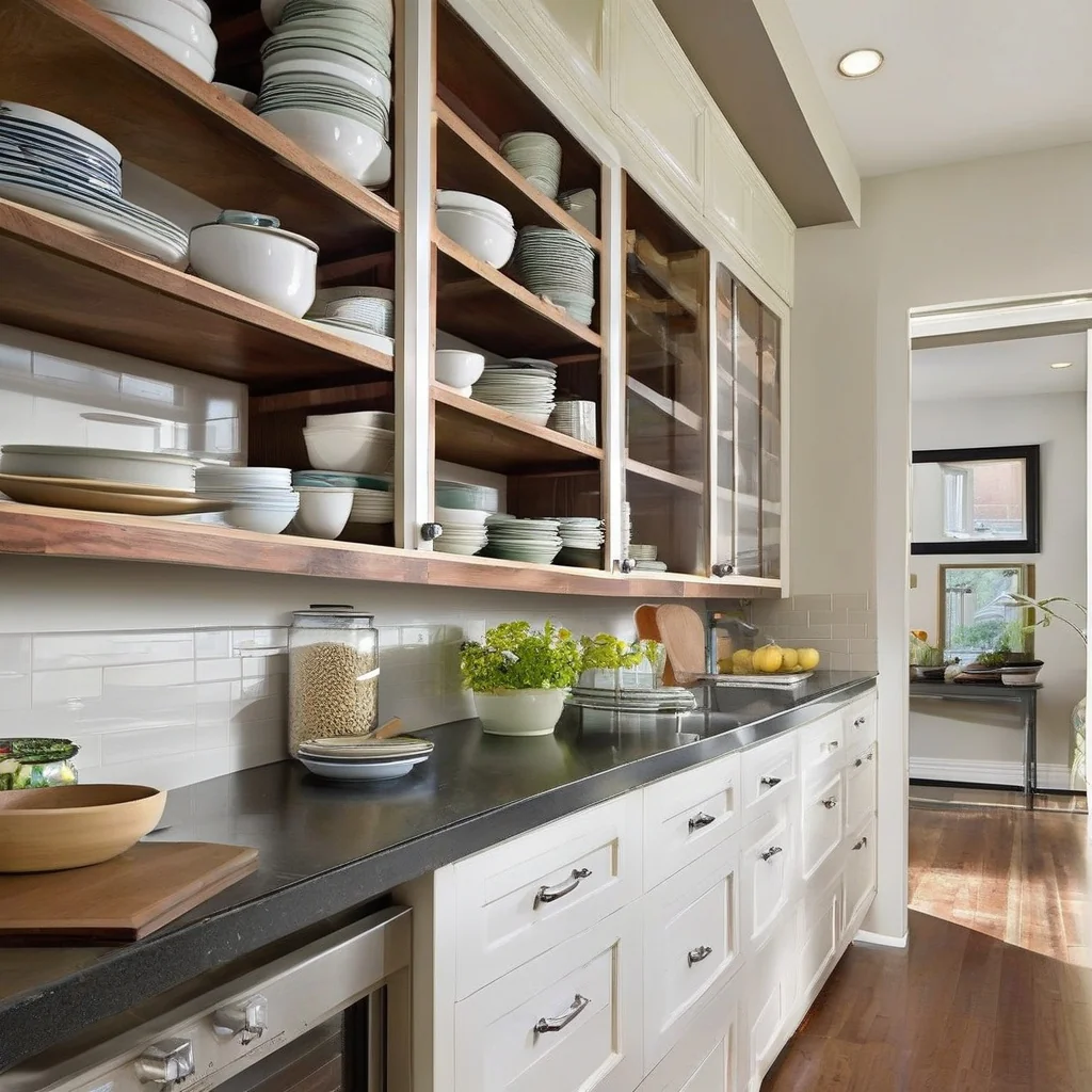 Clear sightlines make a narrow galley kitchen feel longer Bright Los Angeles galley kitchen with continuous cabinet lines