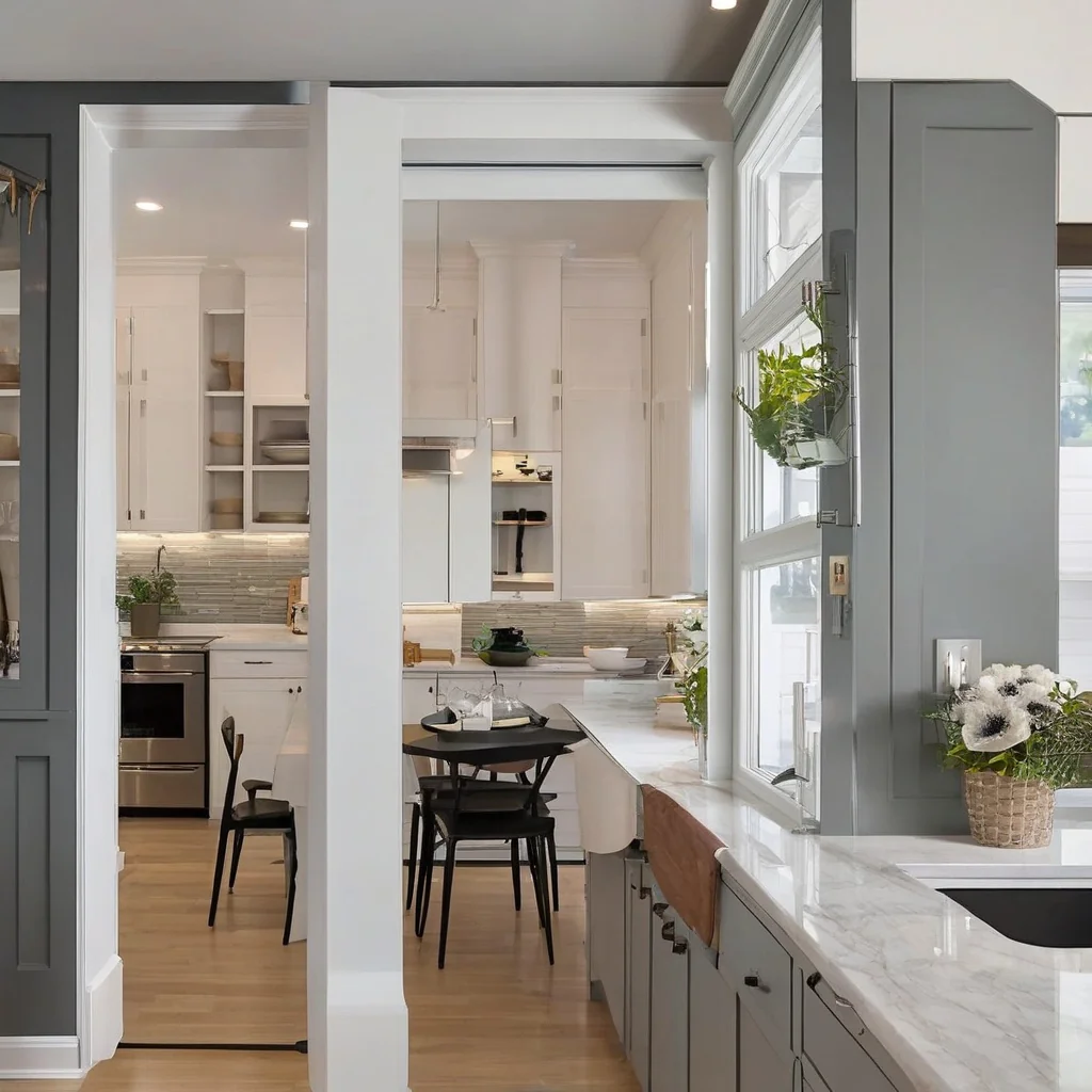 Drawer storage improves access without increasing cabinet depth Slim organized cabinetry maximizing storage in a compact kitchen