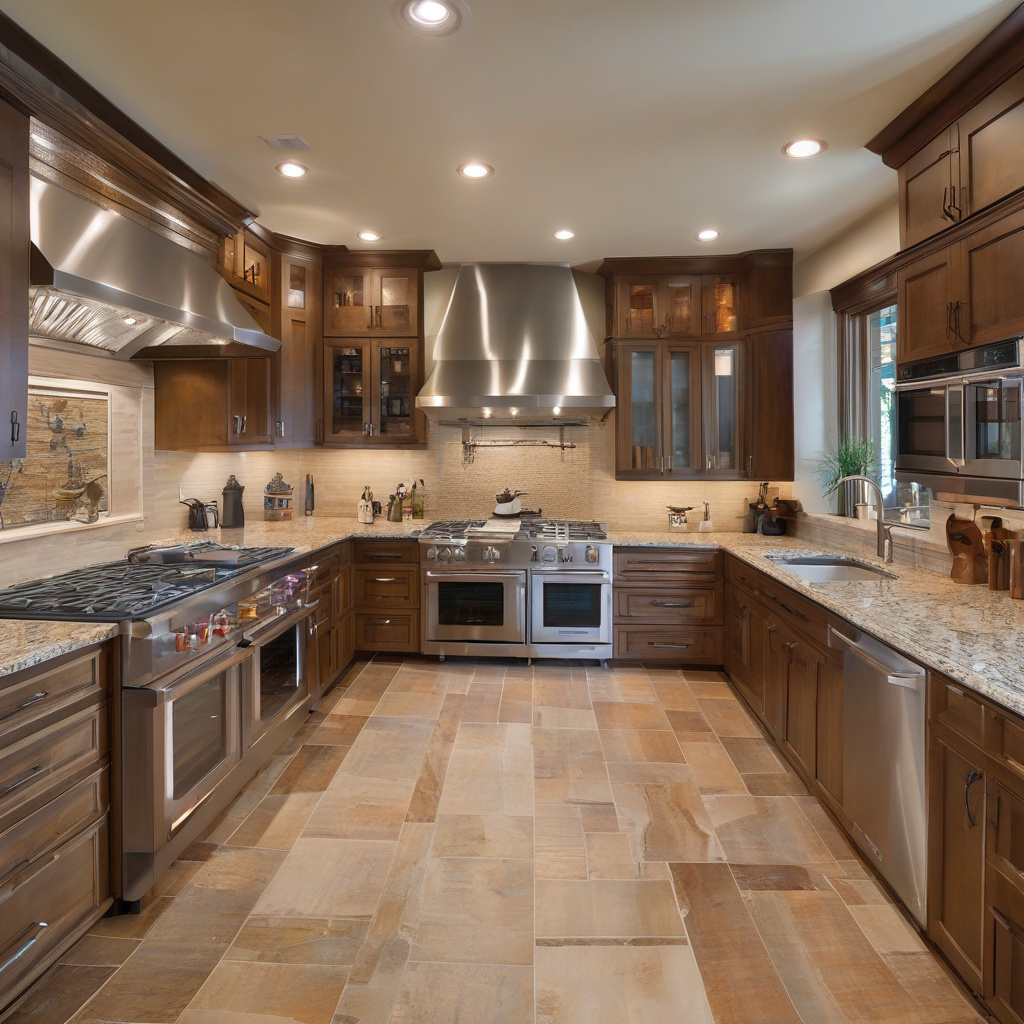 Efficient kitchen layout with island