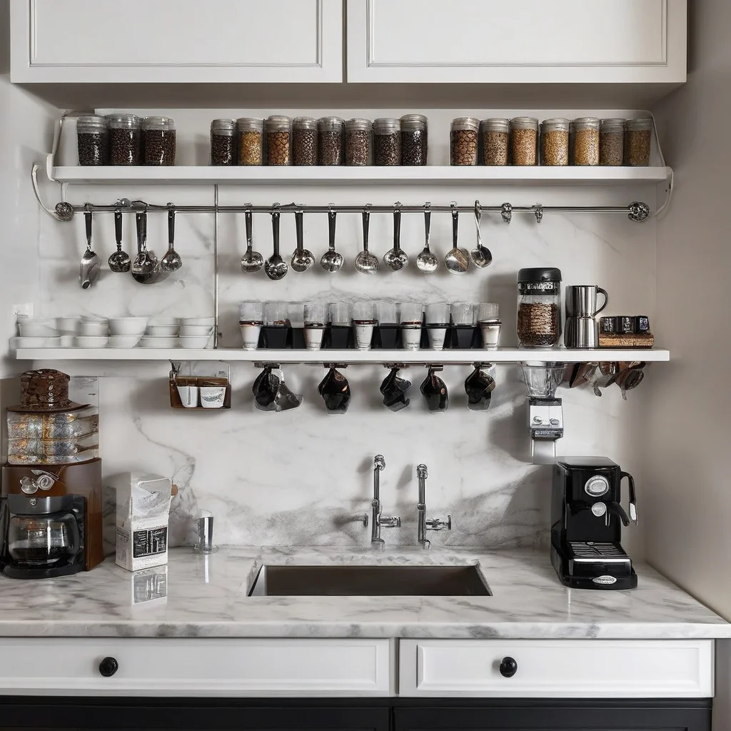 Modern kitchen with integrated beverage appliances and cabinetry