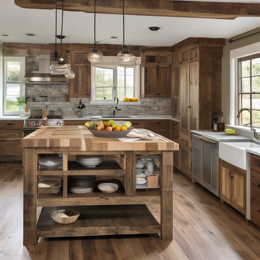 farmhouse kitchen with open shelving