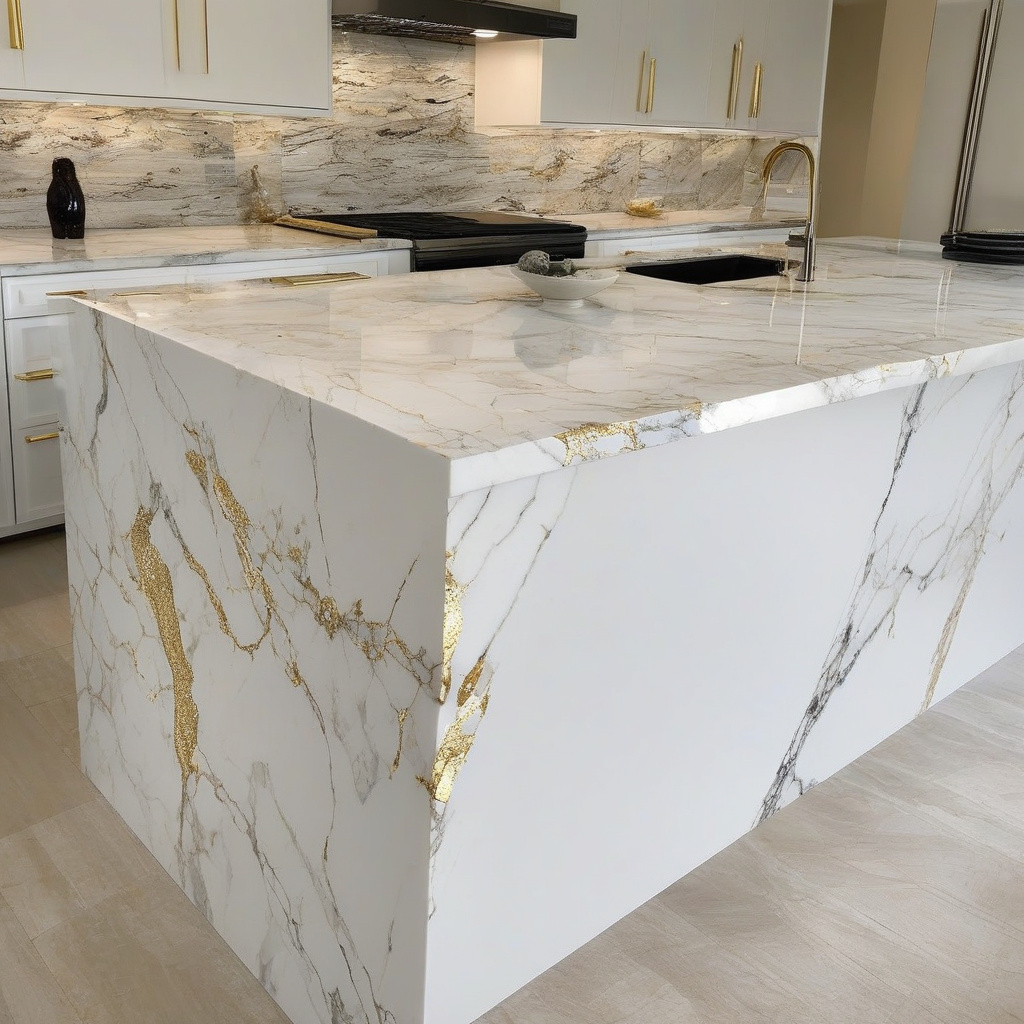 Granite countertops in remodeled kitchen