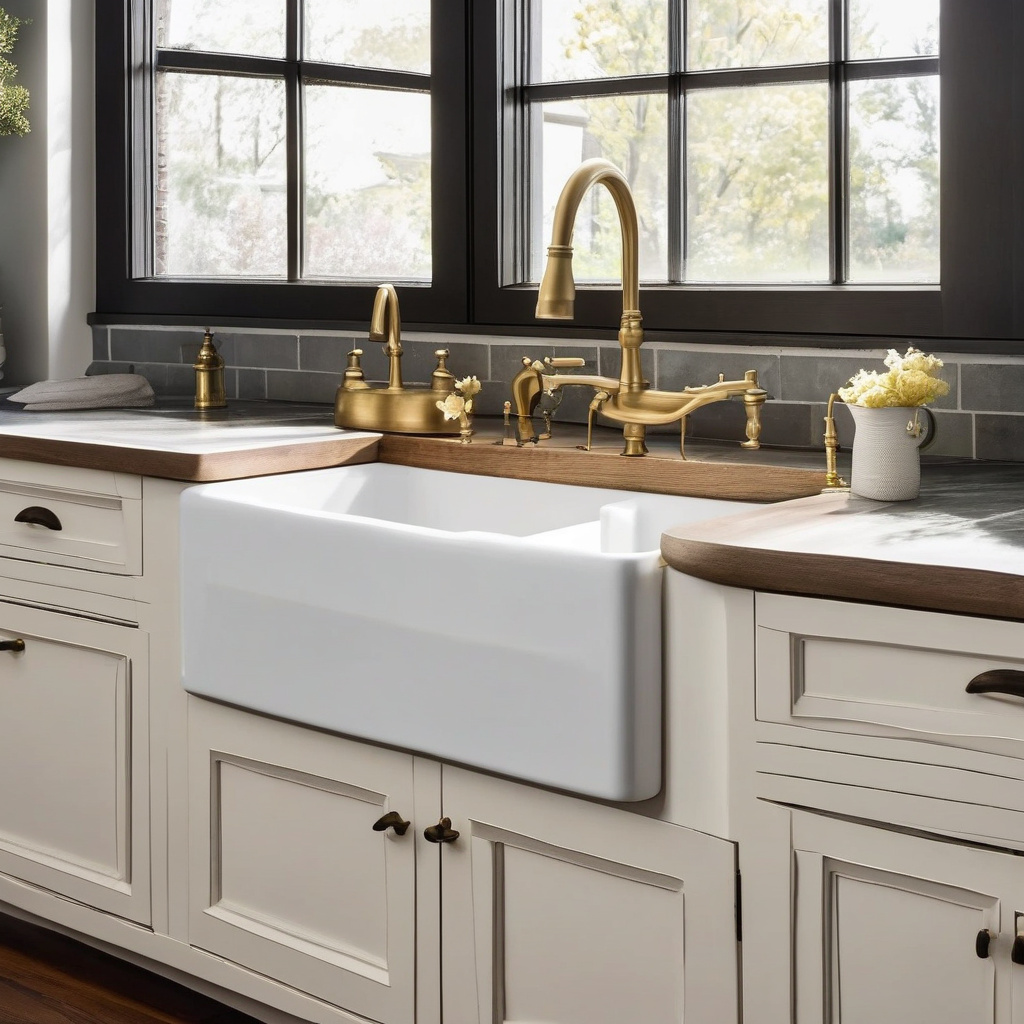 Rustic kitchen with farmhouse sink during remodel