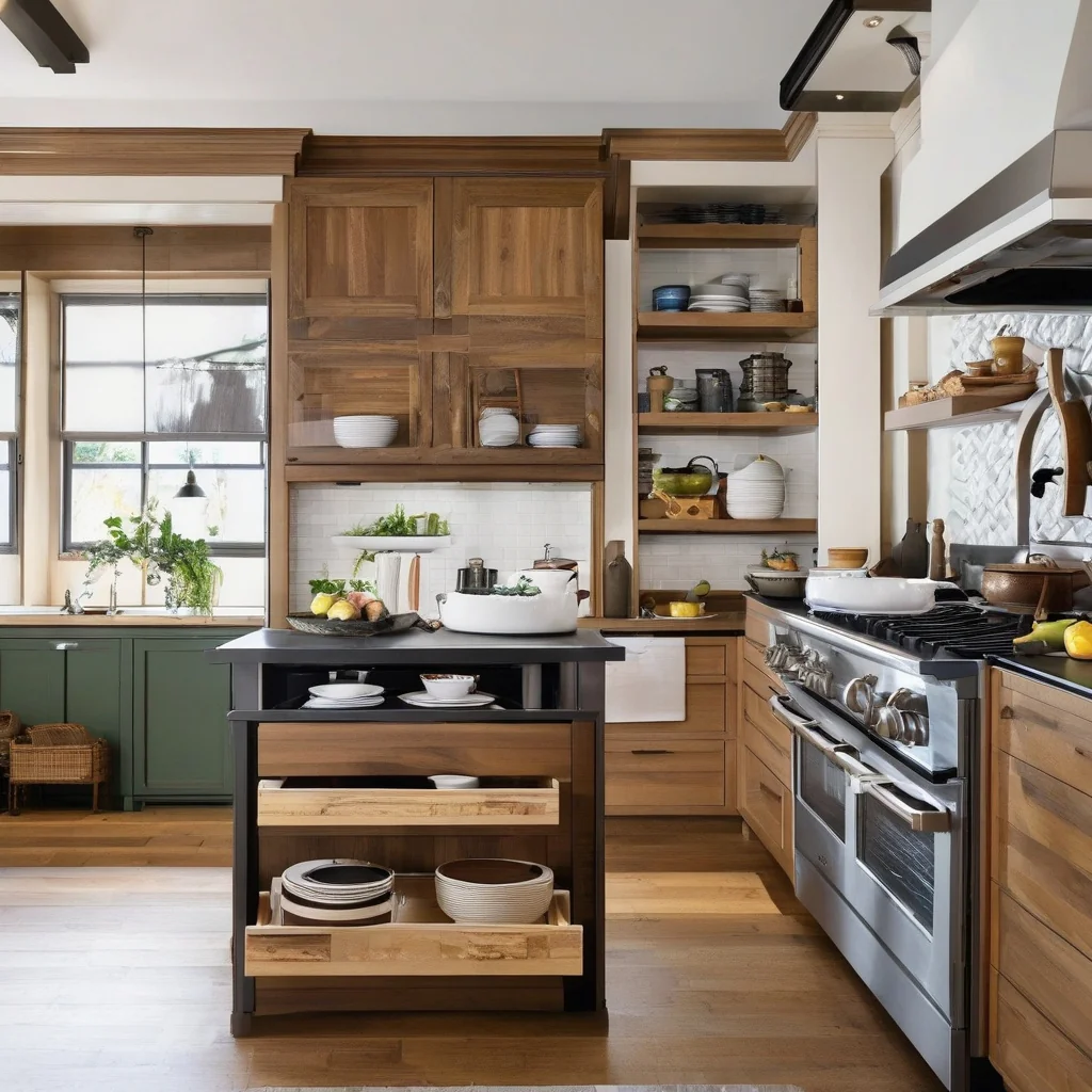 Kitchen shelf materials coordinated with cabinet and backsplash finishes