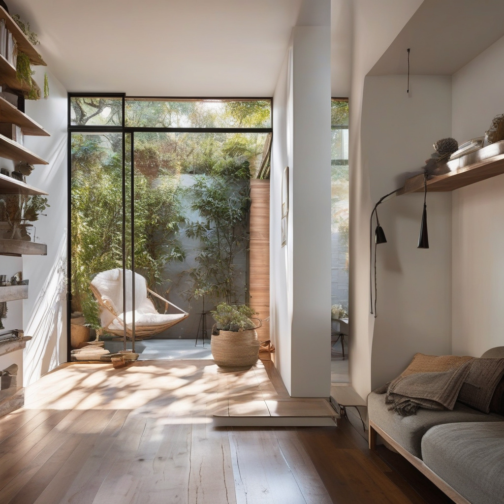 LA room with complementary accent wall