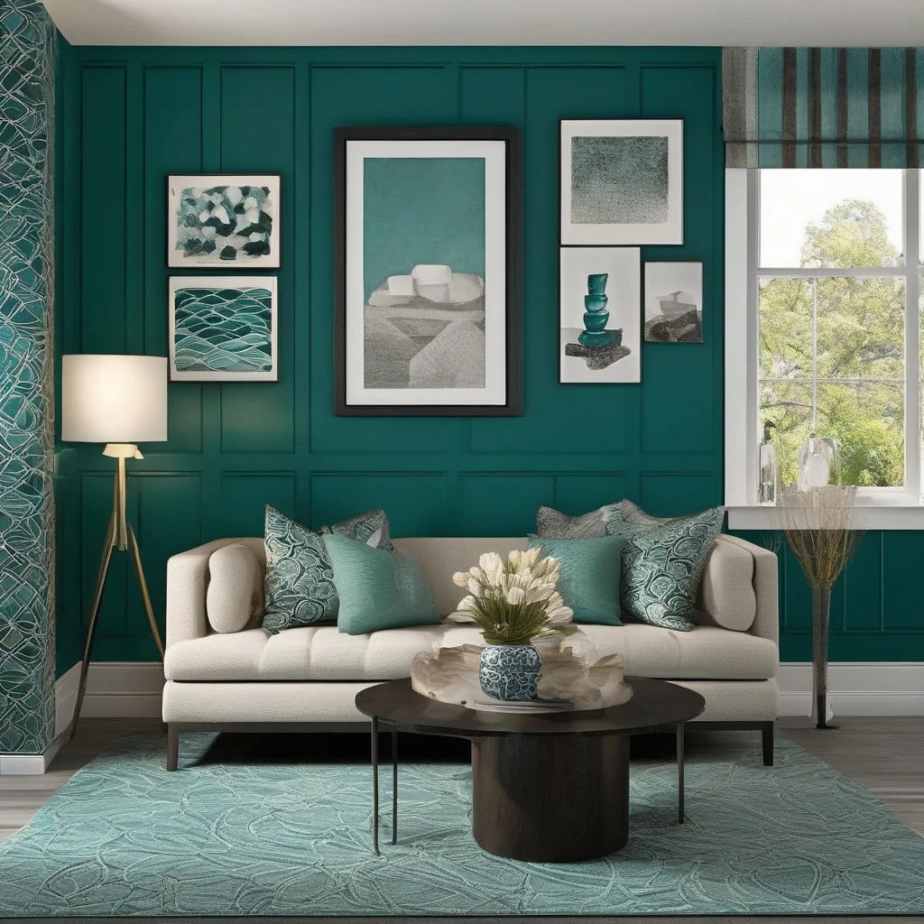 Geometric accent wall in a contemporary interior
