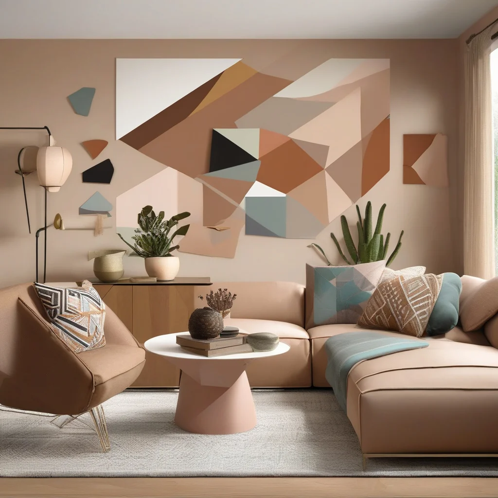 Stone veneer accent wall in a living room