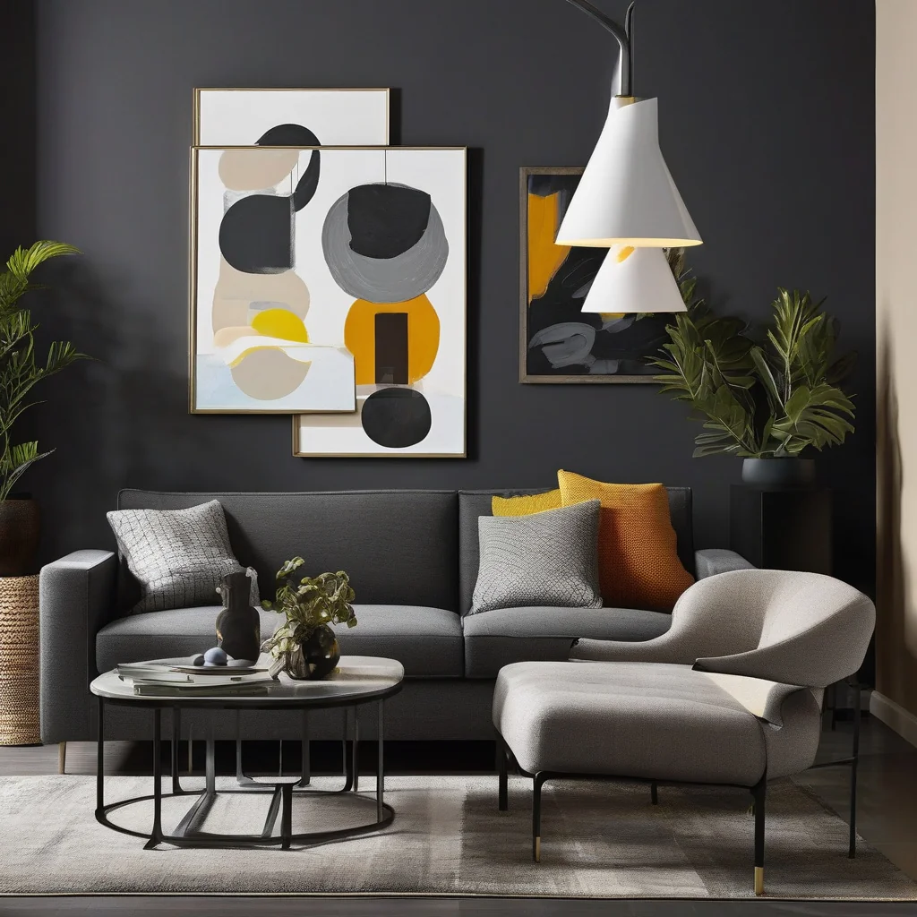 Painted accent wall in a bright interior room