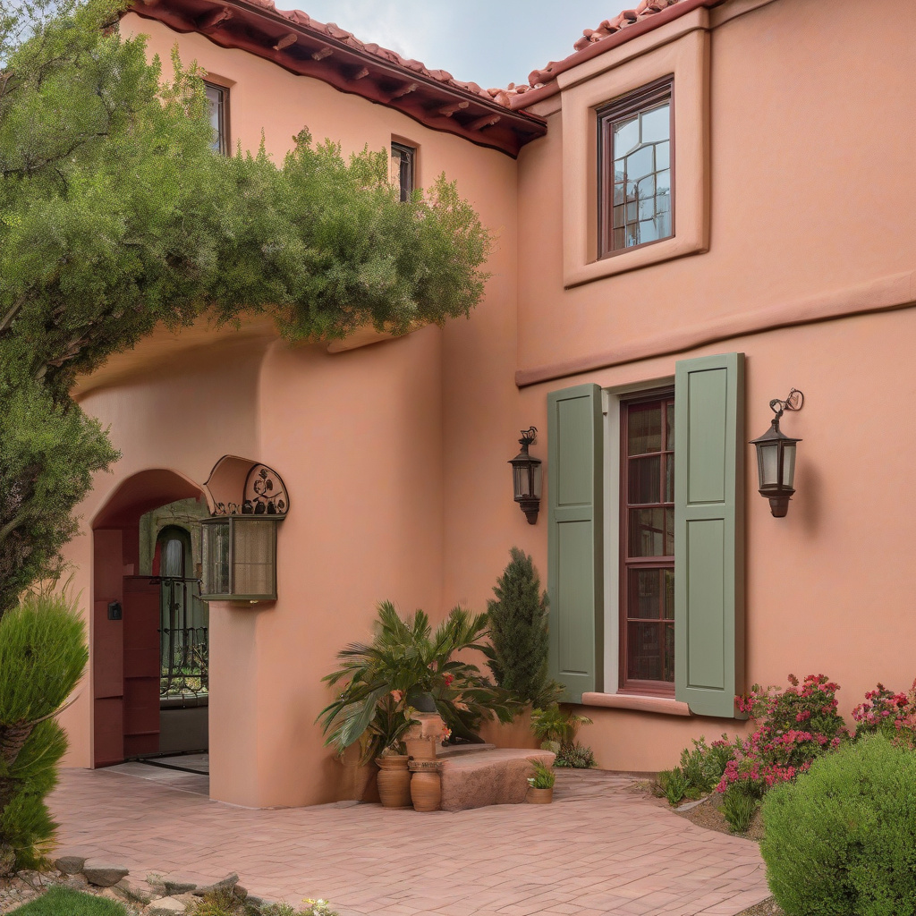 Terracotta accents on Spanish-style home Terracotta accents on Spanish-style home
