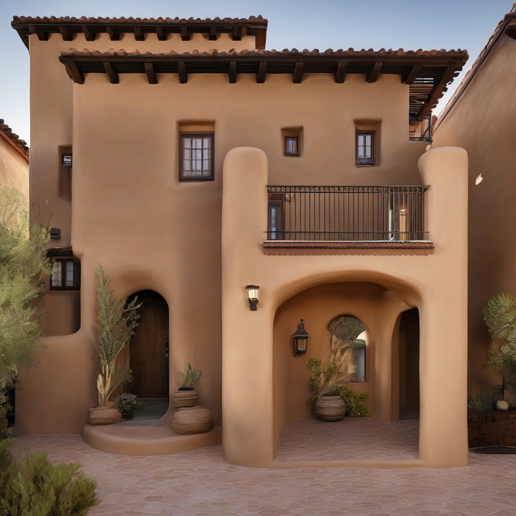 Curb appeal with Spanish-style aesthetic Curb appeal with Spanish-style aesthetic