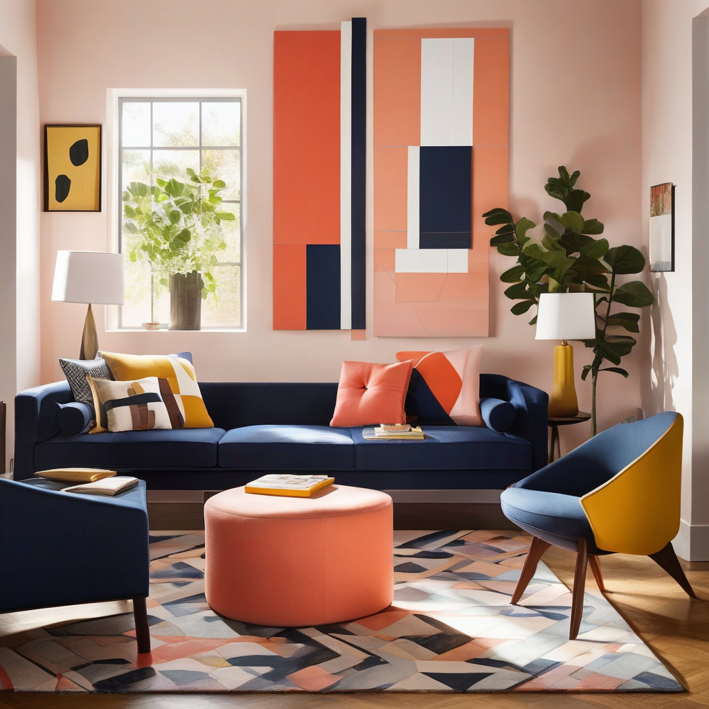 Vibrant color-blocking design in LA home interior