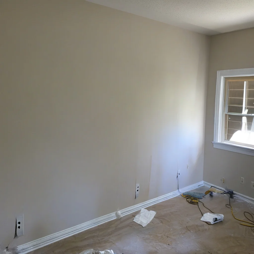 Exposed wall repaired and smoothed after wallpaper removal