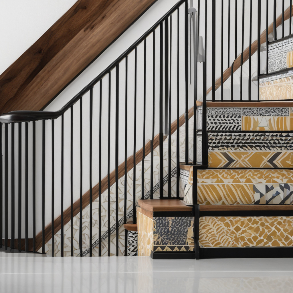 Harmonizing bold and neutral tones in stair design