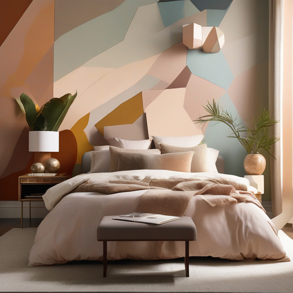 Modern accent wall in a Los Angeles living room