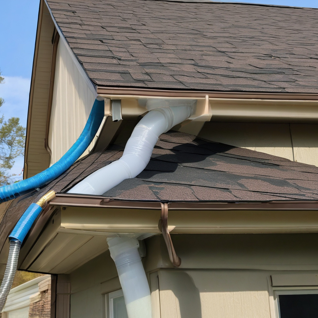 Gutter being removed for roof installation