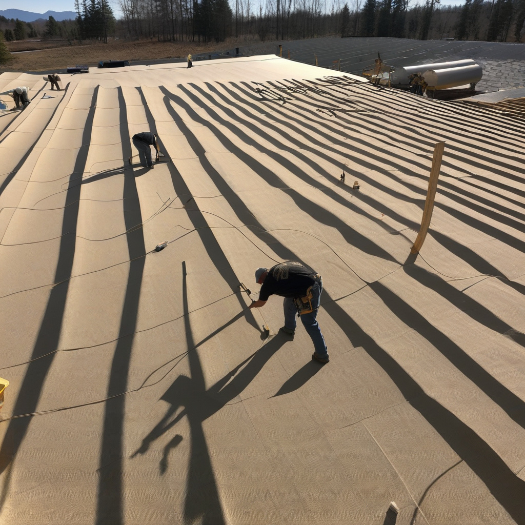 team working on Los Angeles roof renovation