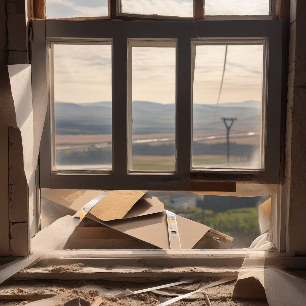 Professional window installation in progress