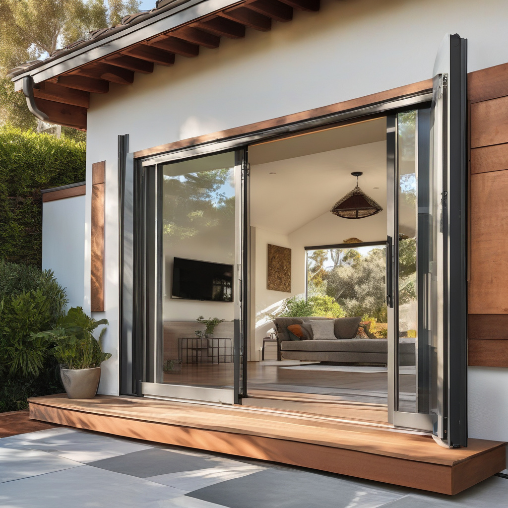Modern sliding patio doors in Los Angeles renovation Modern sliding patio doors in Los Angeles renovation
