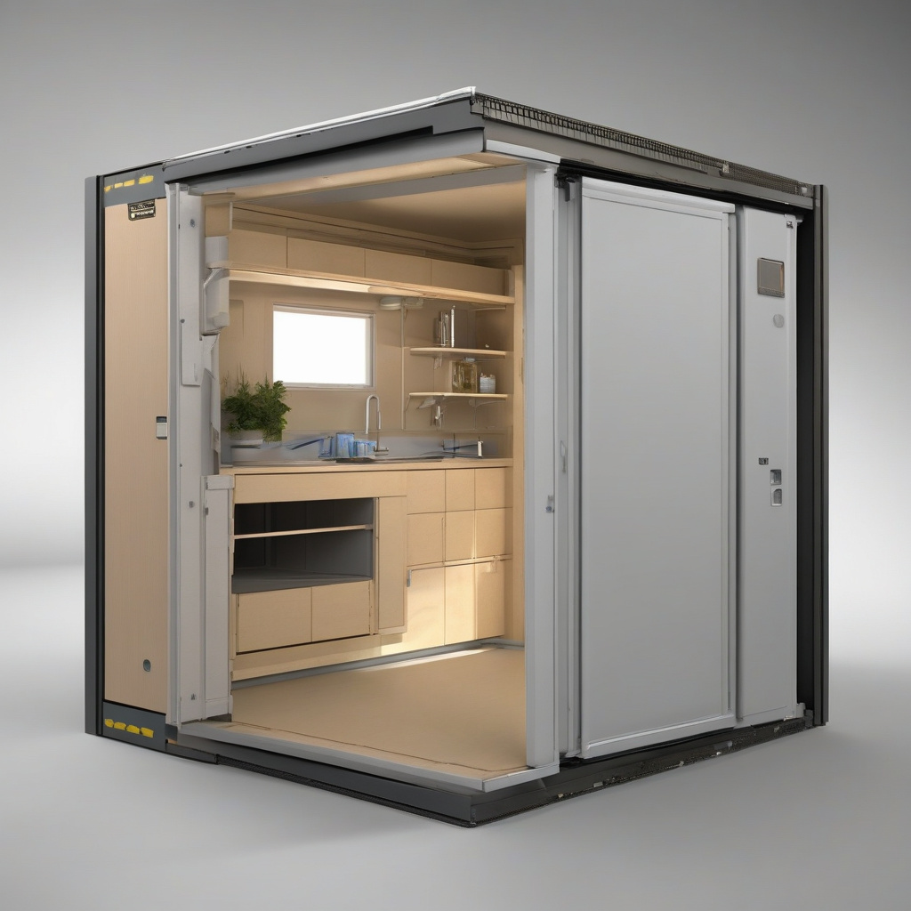 Modern bedroom with black-framed egress windows