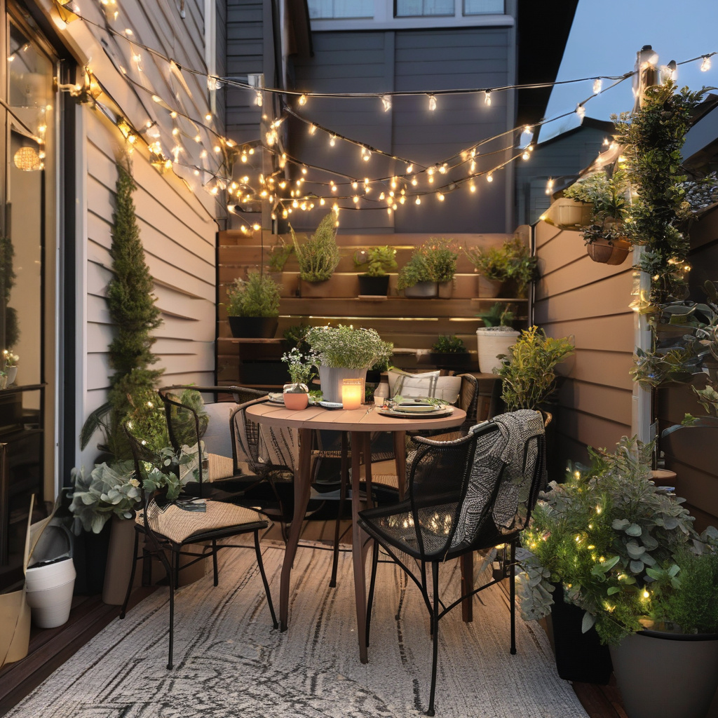 modern patio seating in LA bungalow