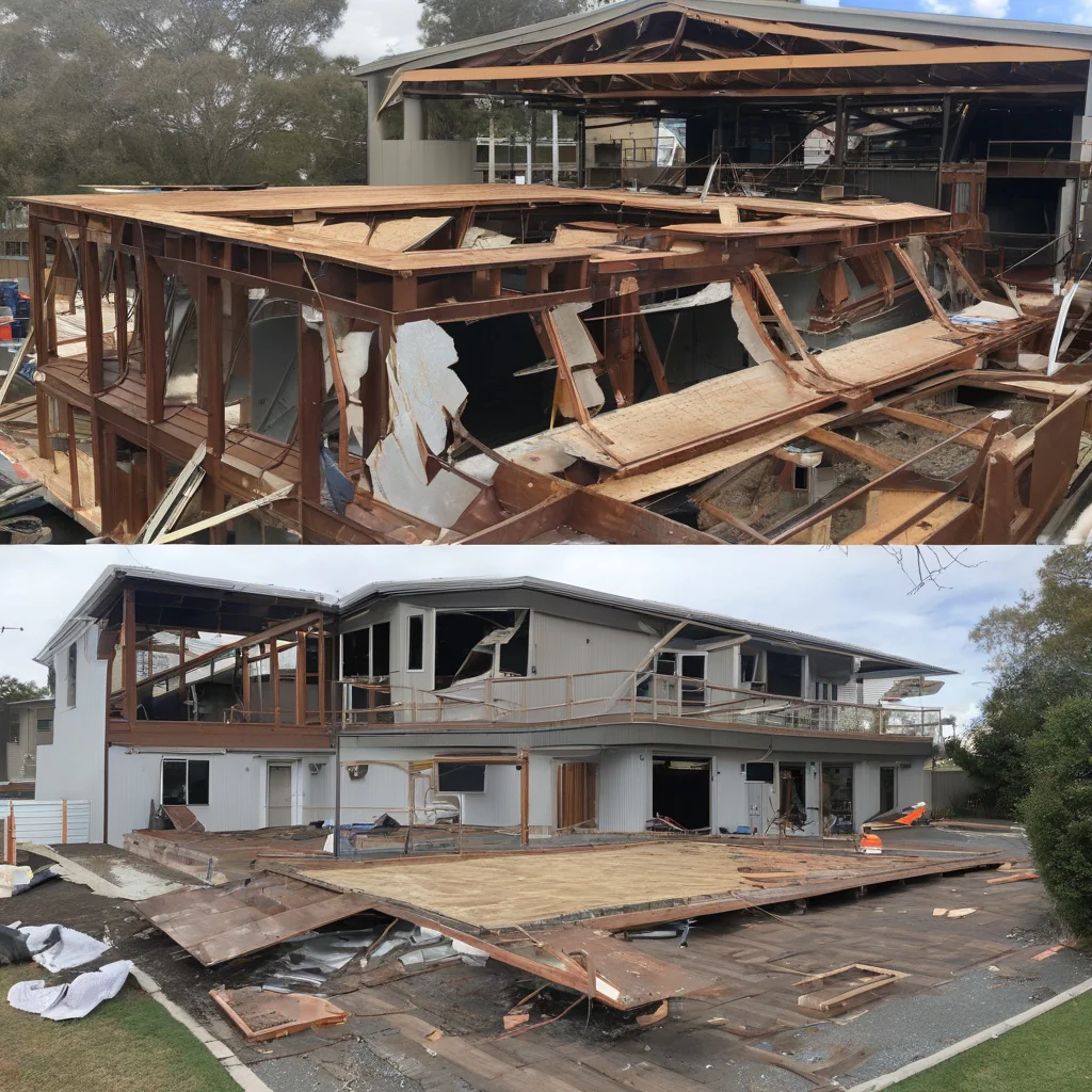 Completed deck replacement with renewed structural components New residential deck rebuilt with fresh framing and boards