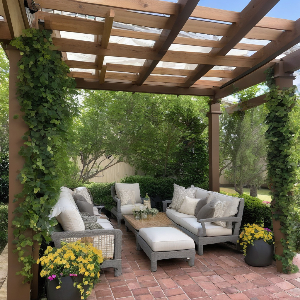 pergola in sunny backyard pergola in sunny backyard