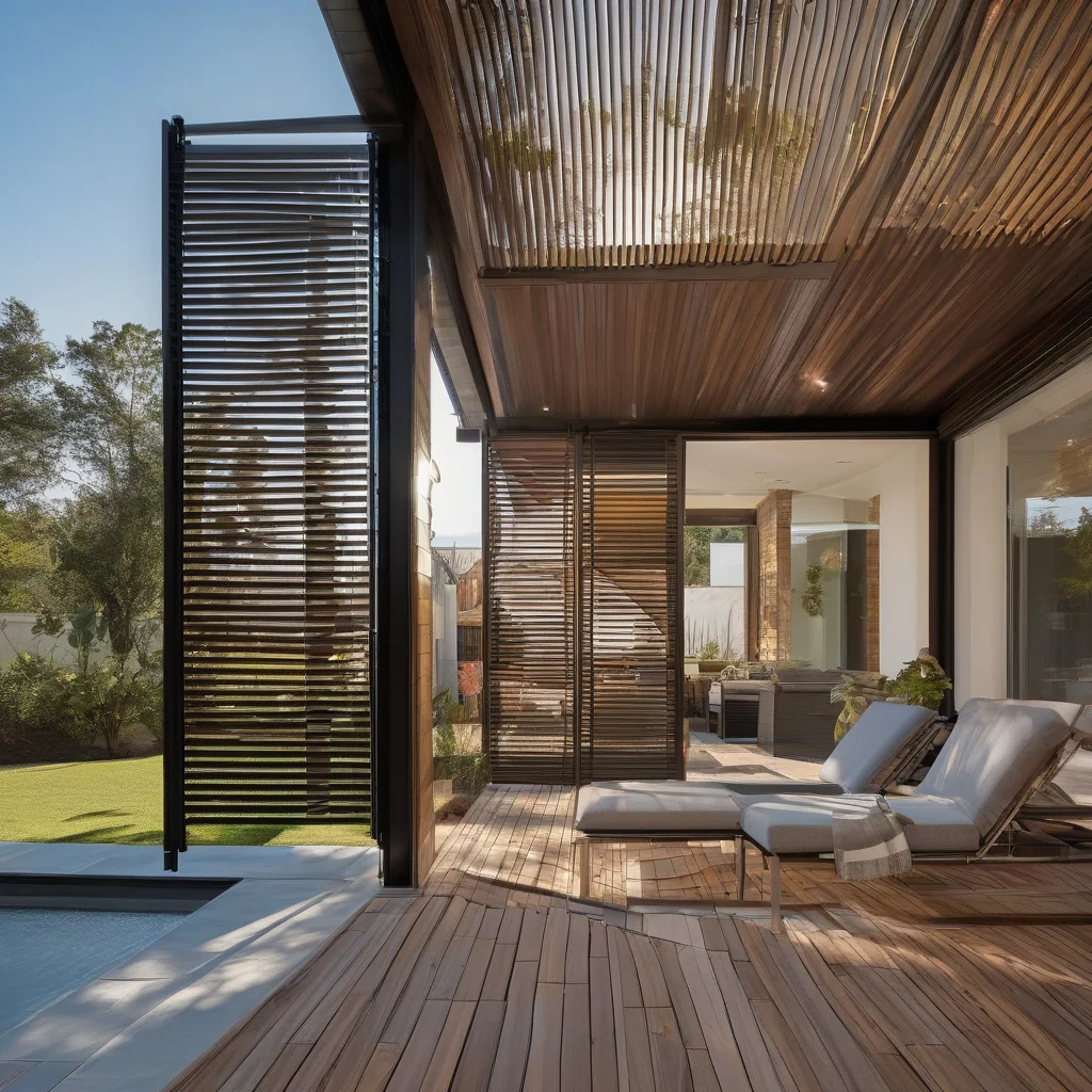 Decking material samples compared in outdoor sunlight