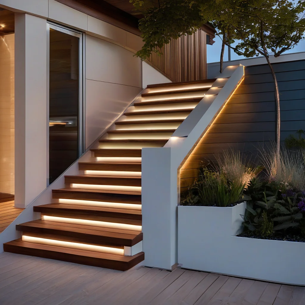 Outdoor living area prepared for an integrated smart lighting layout