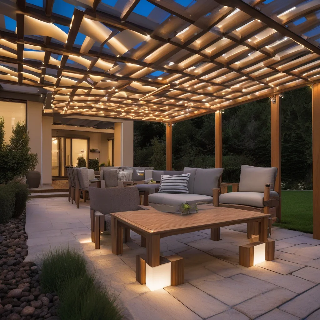 Finished outdoor living space with integrated smart lighting