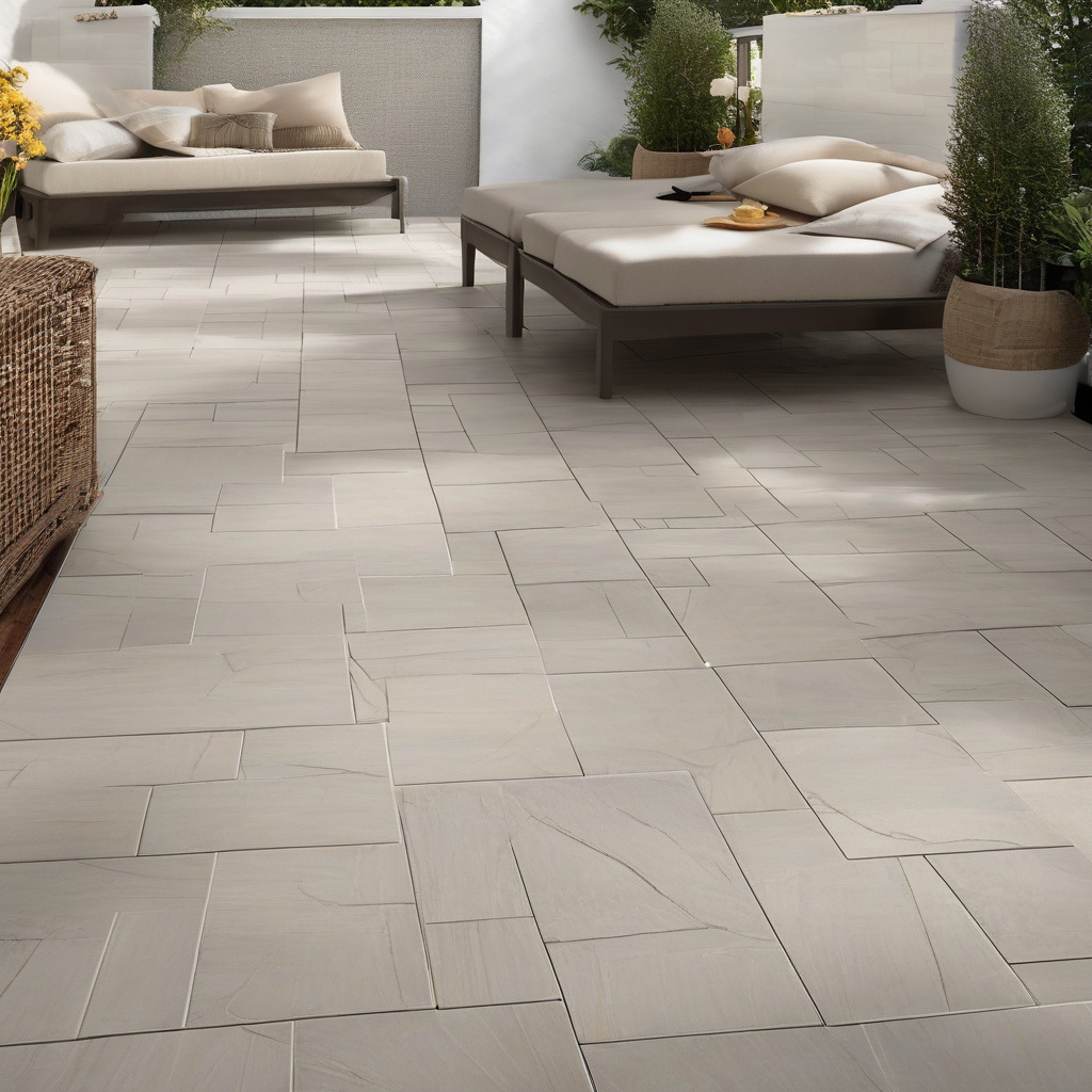 Renovated outdoor patio with tiles