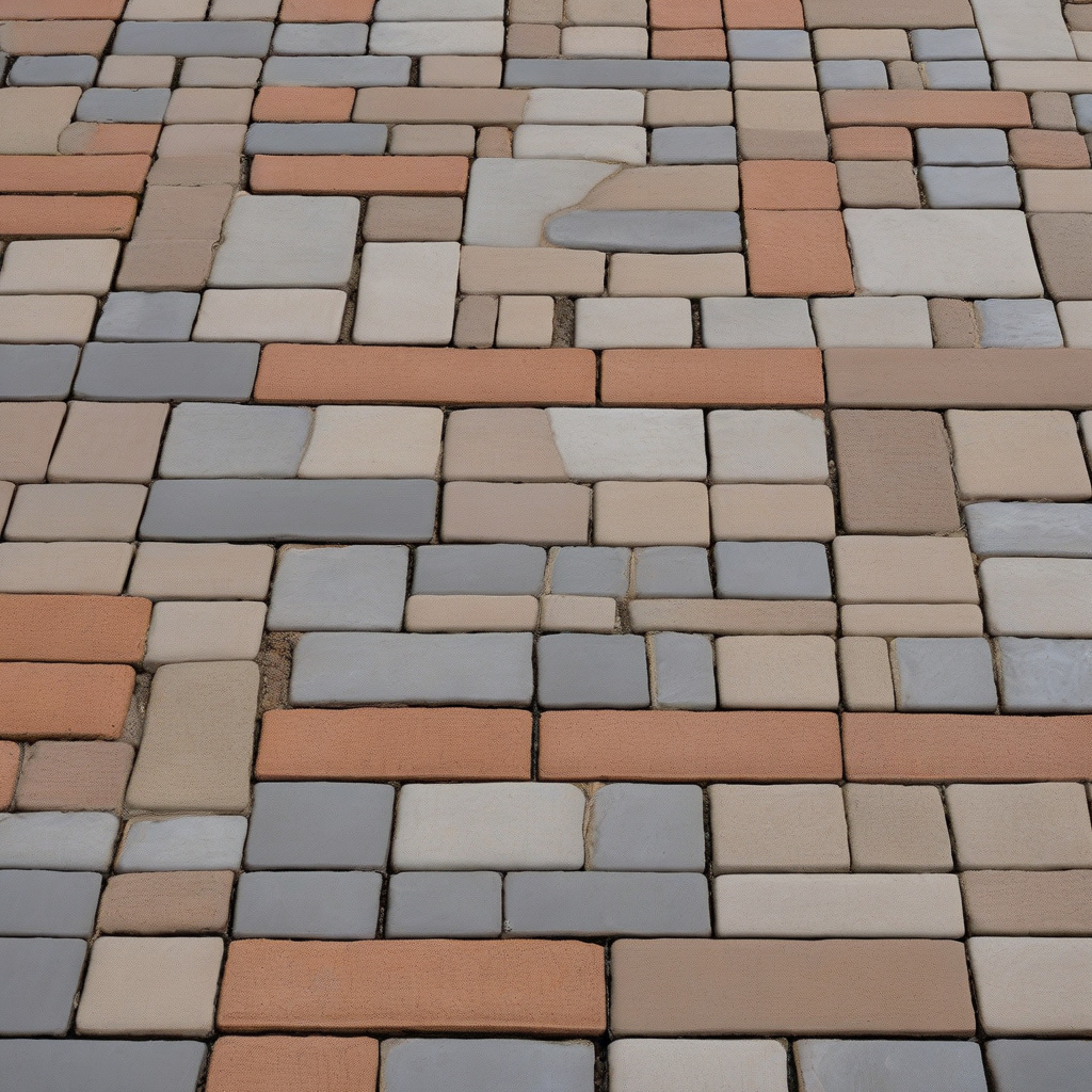 Beautiful stone tiles in a backyard
