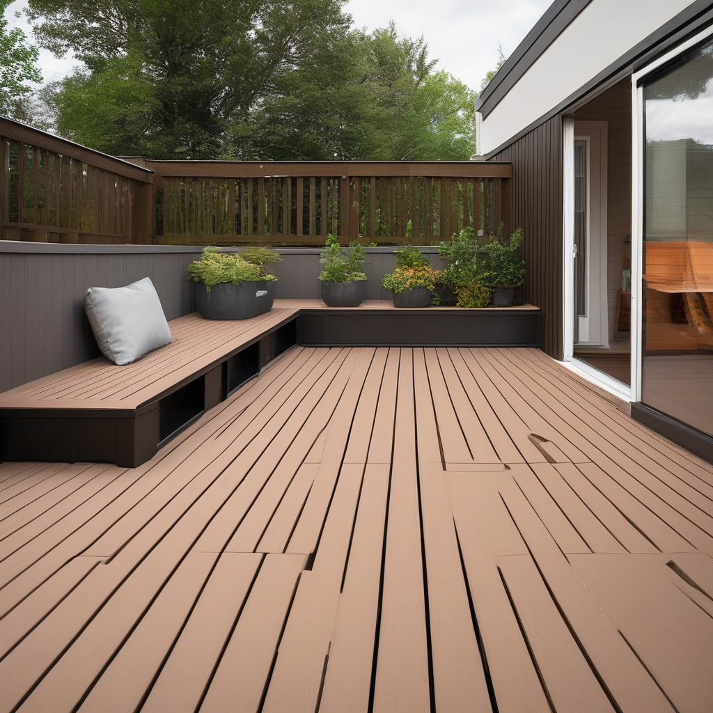 Custom deck with built-in planters Custom deck with built-in planters