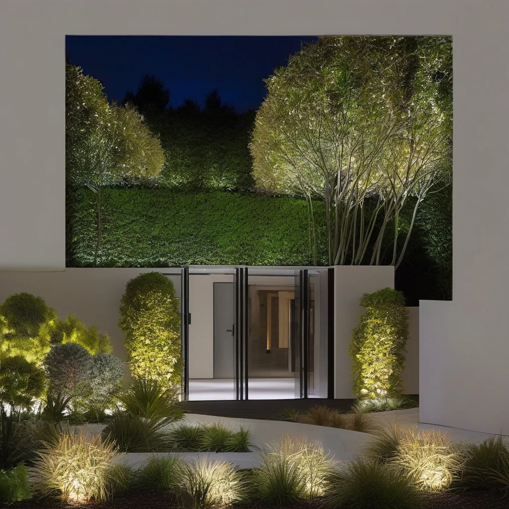finished outdoor lighting arrangement with controlled neighborhood glare