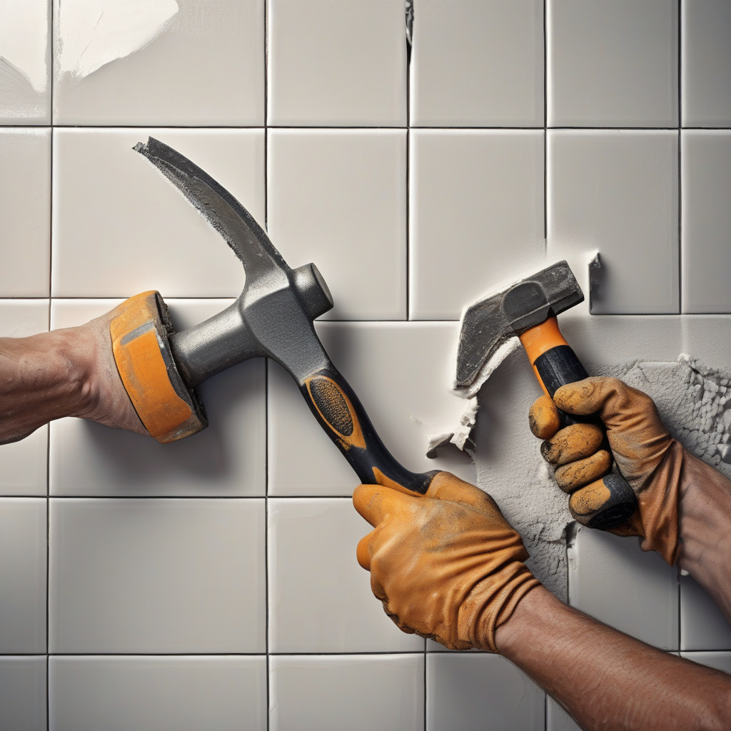 пошаговый процесс демонтажа плитки