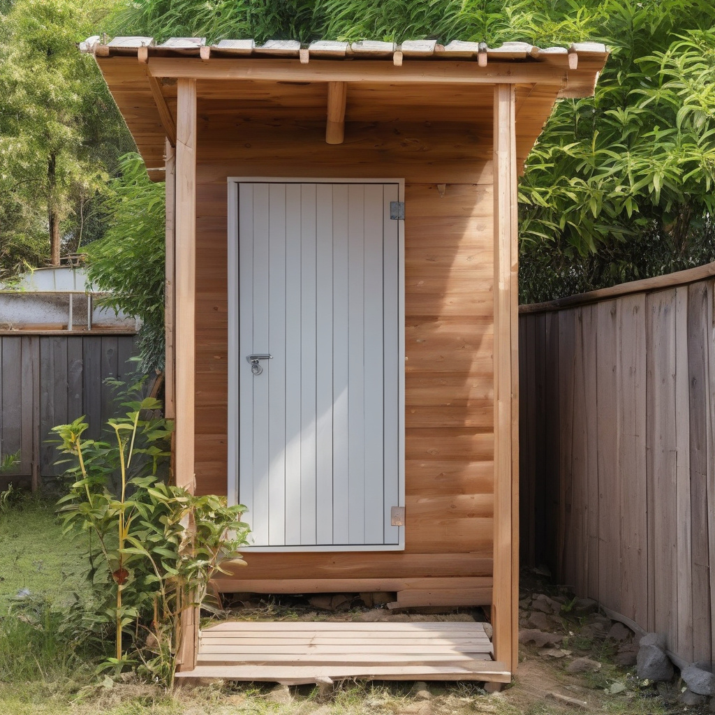 Дерев'яний туалет на подвір'ї