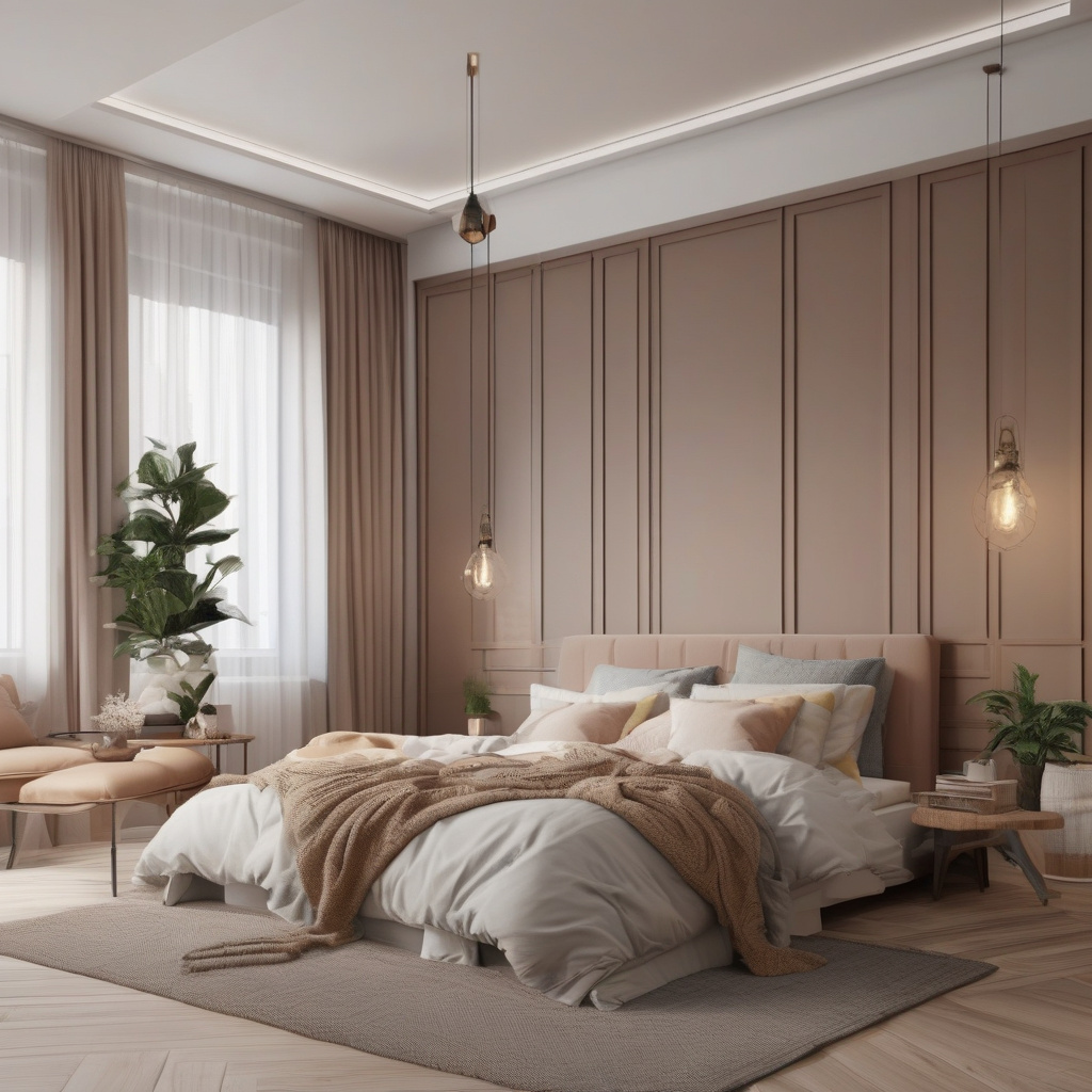 Стильный интерьер с оптимальными затратами Пример интерьера спальни с балансом стилей и затрат