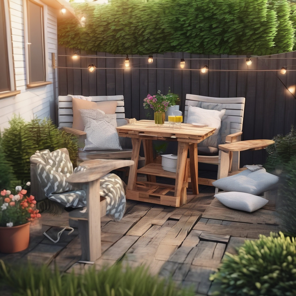 декоруємо піддони для садового столика